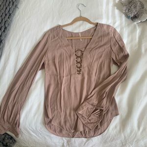 Free People Blouse with Metal Circles